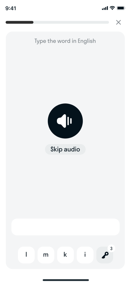 Skyeng mobile interface on iOS